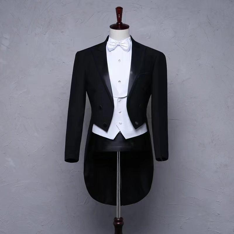 Long Tail Black Tailcoat Tuxedo - SuitGamer